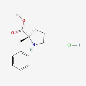 molecular formula C13H18ClNO2 B14024684 (R)-alpha-Benzyl-proline methyl ester hydrochloride 