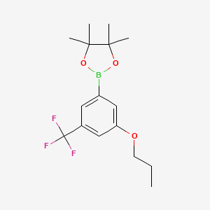 molecular formula C16H22BF3O3 B14024705 4,4,5,5-Tetramethyl-2-(3-propoxy-5-(trifluoromethyl)phenyl)-1,3,2-dioxaborolane 