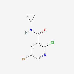 molecular formula C9H8BrClN2O B14024731 5-Bromo-2-chloro-N-cyclopropylnicotinamide 