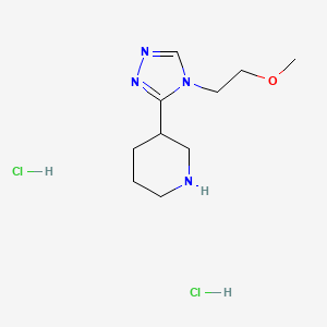 molecular formula C10H20Cl2N4O B1402475 3-[4-(2-Methoxy-ethyl)-4H-[1,2,4]triazol-3-yl]-piperidine dihydrochloride CAS No. 1361112-27-7