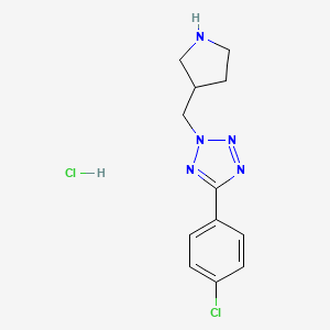 molecular formula C12H15Cl2N5 B1402480 5-(4-氯苯基)-2-吡咯烷-3-基甲基-2H-四唑盐酸盐 CAS No. 1229627-01-3