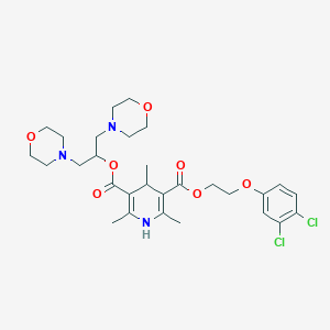 molecular formula C29H39Cl2N3O7 B14024805 3-O-[2-(3,4-dichlorophenoxy)ethyl] 5-O-(1,3-dimorpholin-4-ylpropan-2-yl) 2,4,6-trimethyl-1,4-dihydropyridine-3,5-dicarboxylate 