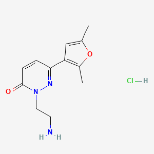 molecular formula C12H16ClN3O2 B1402481 2-(2-Amino-ethyl)-6-(2,5-dimethyl-furan-3-yl)-2H-pyridazin-3-one hydrochloride CAS No. 1361115-58-3