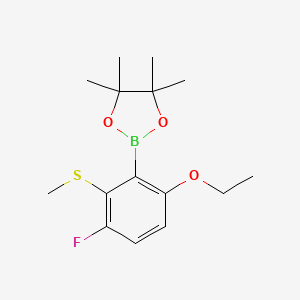 molecular formula C15H22BFO3S B14024834 2-(6-Ethoxy-3-fluoro-2-(methylthio)phenyl)-4,4,5,5-tetramethyl-1,3,2-dioxaborolane 