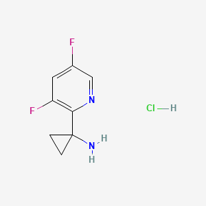 molecular formula C8H9ClF2N2 B14024838 1-(3,5-Difluoropyridin-2-yl)cyclopropan-1-amine hydrochloride 