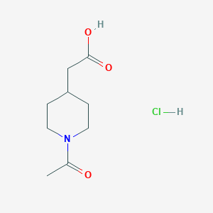 molecular formula C9H16ClNO3 B1402486 (1-Acetyl-piperidin-4-yl)-acetic acid hydrochloride CAS No. 1361111-66-1