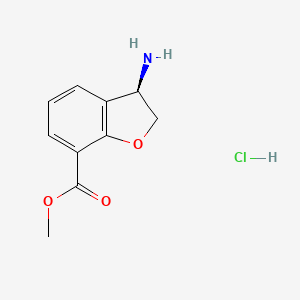 molecular formula C10H12ClNO3 B14024877 (R)-Methyl 3-amino-2,3-dihydrobenzofuran-7-carboxylate hcl 