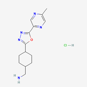 molecular formula C14H20ClN5O B1402498 (4-(5-(5-Methylpyrazin-2-yl)-1,3,4-oxadiazol-2-yl)cyclohexyl)methanamine hydrochloride CAS No. 1361114-11-5