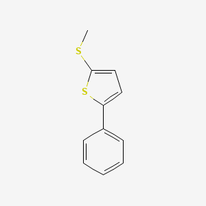 molecular formula C11H10S2 B14024981 2-(Methylthio)-5-phenylthiophene 