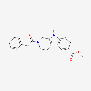 molecular formula C21H20N2O3 B14024983 Methyl 2,3,4,9-tetrahydro-2-(2-phenylacetyl)-1H-pyrido[3,4-B]indole-6-carboxylate 