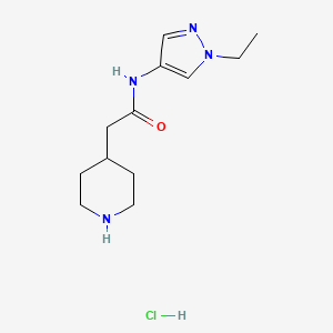molecular formula C12H21ClN4O B1402499 N-(1-Ethyl-1H-pyrazol-4-yl)-2-piperidin-4-yl-acetamide hydrochloride CAS No. 1361113-28-1