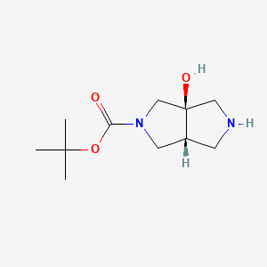 molecular formula C11H20N2O3 B14025027 Tert-butyl (3AR,6AR)-3A-hydroxyhexahydropyrrolo[3,4-C]pyrrole-2(1H)-carboxylate 