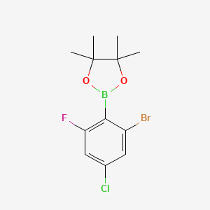 2-(2-Bromo-4-chloro-6-fluorophenyl)-4,4,5,5-tetramethyl-1,3,2-dioxaborolane