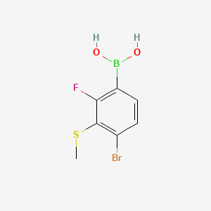 molecular formula C7H7BBrFO2S B14025049 (4-Bromo-2-fluoro-3-(methylthio)phenyl)boronic acid 