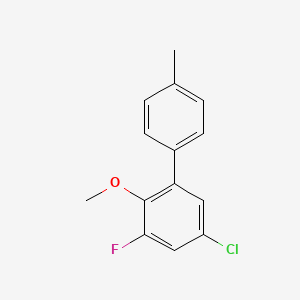 molecular formula C14H12ClFO B14025093 5-Chloro-3-fluoro-2-methoxy-4'-methyl-1,1'-biphenyl 