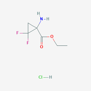 molecular formula C6H10ClF2NO2 B14025151 Ethyl 1-amino-2,2-difluorocyclopropanecarboxylate hydrochloride 