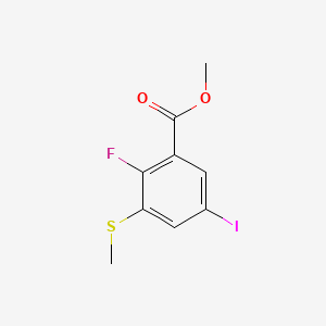 molecular formula C9H8FIO2S B14025170 Methyl 2-fluoro-5-iodo-3-(methylthio)benzoate 