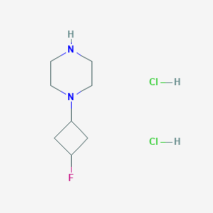 molecular formula C8H17Cl2FN2 B14025190 1-(3-Fluorocyclobutyl)piperazine dihydrochloride 