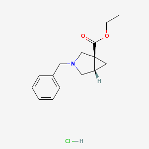 molecular formula C15H20ClNO2 B14025223 (1S,5S)-ethyl 3-benzyl-3-azabicyclo[3.1.0]hexane-1-carboxylate hydrochloride 