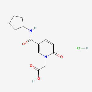 molecular formula C13H17ClN2O4 B1402525 (5-Cyclopentylcarbamoyl-2-oxo-2H-pyridin-1-yl)-acetic acid hydrochloride CAS No. 1361112-94-8
