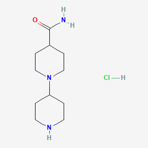 molecular formula C11H22ClN3O B1402526 [1,4']Bipiperidinyl-4-carboxylic acid amide hydrochloride CAS No. 1229627-03-5