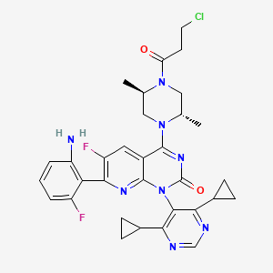 7-(2-Amino-6-fluorophenyl)-4-((2S,5R)-4-(3-chloropropanoyl)-2,5-dimethylpiperazin-1-YL)-1-(4,6-dicyclopropylpyrimidin-5-YL)-6-fluoropyrido[2,3-D]pyrimidin-2(1H)-one