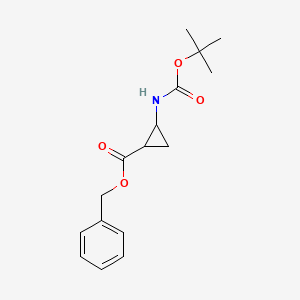 molecular formula C16H21NO4 B14025314 Benzyl 2-((tert-butoxycarbonyl)amino)cyclopropane-1-carboxylate 