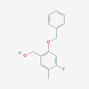 molecular formula C15H15FO2 B14025322 (2-(Benzyloxy)-4-fluoro-5-methylphenyl)methanol 