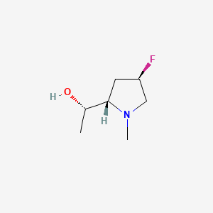 molecular formula C7H14FNO B14025343 (1S)-1-[(2S,4R)-4-fluoro-1-methyl-pyrrolidin-2-yl]ethanol 