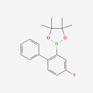 molecular formula C18H20BFO2 B14025369 2-(4-Fluoro-[1,1'-biphenyl]-2-yl)-4,4,5,5-tetramethyl-1,3,2-dioxaborolane 