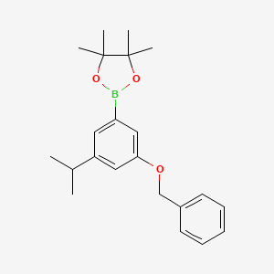 molecular formula C22H29BO3 B14025418 2-(3-(Benzyloxy)-5-isopropylphenyl)-4,4,5,5-tetramethyl-1,3,2-dioxaborolane 