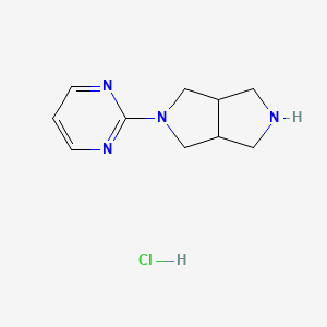 molecular formula C10H15ClN4 B14025420 2-(Pyrimidin-2-yl)octahydropyrrolo[3,4-c]pyrrole hydrochloride 