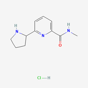 molecular formula C11H16ClN3O B1402548 6-Pyrrolidin-2-yl-pyridine-2-carboxylic acid methylamide hydrochloride CAS No. 1361116-82-6