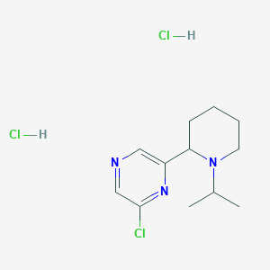 molecular formula C12H20Cl3N3 B1402549 2-Chloro-6-(1-isopropylpiperidin-2-yl)pyrazine dihydrochloride CAS No. 1361114-61-5