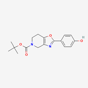 molecular formula C17H20N2O4 B14025510 tert-butyl 2-(4-hydroxyphenyl)-6,7-dihydrooxazolo[4,5-c]pyridine-5(4H)-carboxylate 