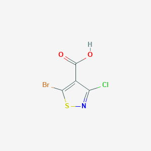 molecular formula C4HBrClNO2S B14025519 5-Bromo-3-chloro-1,2-thiazole-4-carboxylic acid 