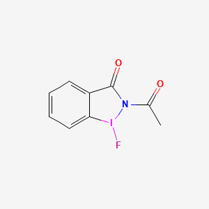 molecular formula C9H7FINO2 B14025537 2-Acetyl-1-fluoro-1,2-dihydro-3H-1L3-benzo[D][1,2]iodazol-3-one 