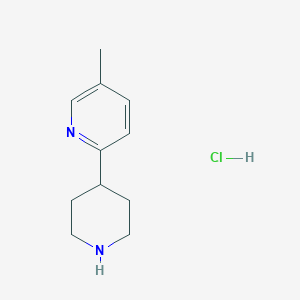 molecular formula C11H17ClN2 B1402555 5-Methyl-2-(piperidin-4-yl)pyridine hydrochloride CAS No. 1361116-83-7