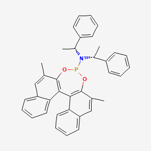 10,16-dimethyl-N,N-bis[(1R)-1-phenylethyl]-12,14-dioxa-13-phosphapentacyclo[13.8.0.02,11.03,8.018,23]tricosa-1(15),2(11),3,5,7,9,16,18,20,22-decaen-13-amine