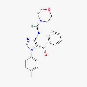 molecular formula C22H22N4O2 B14025561 [3-(4-methylphenyl)-5-(morpholin-4-ylmethylideneamino)imidazol-4-yl]-phenylmethanone 