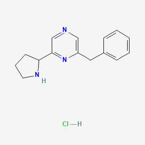 molecular formula C15H18ClN3 B1402557 2-苄基-6-(吡咯烷-2-基)吡嗪盐酸盐 CAS No. 1361113-35-0