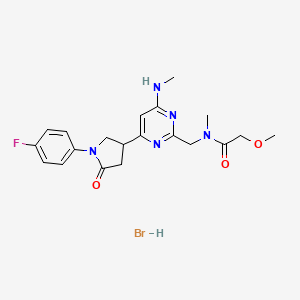 N-{4-[1-(4-Fluoro-phenyl)-5-oxo-pyrrolidin-3-yl]-6-methylamino-pyrimidin-2-ylmethyl}-2-methoxy-N-methyl-acetamide hydrobromide