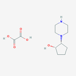 molecular formula C11H20N2O5 B14025585 (1S,2R)-2-(Piperazin-1-yl)cyclopentanol oxalate 