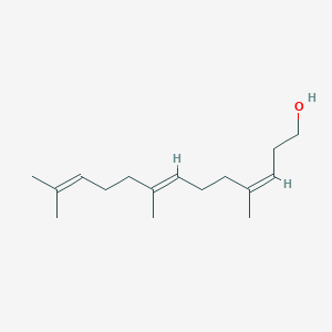 molecular formula C16H28O B14025594 (3Z,7E)-4,8,12-Trimethyltrideca-3,7,11-trien-1-ol 