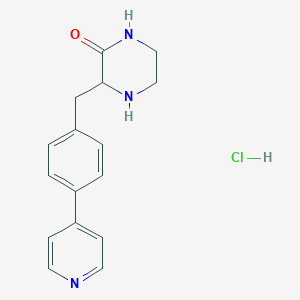 molecular formula C16H18ClN3O B1402561 3-(4-Pyridin-4-yl-benzyl)-piperazin-2-one hydrochloride CAS No. 1361111-83-2