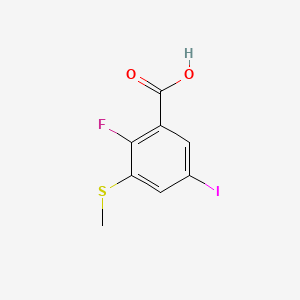 molecular formula C8H6FIO2S B14025616 2-Fluoro-5-iodo-3-(methylthio)benzoic acid 