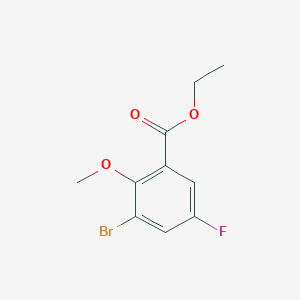 molecular formula C10H10BrFO3 B14025620 Ethyl 3-bromo-5-fluoro-2-methoxybenzoate 