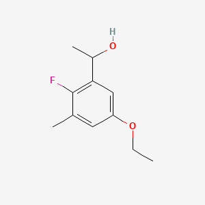 molecular formula C11H15FO2 B14025643 1-(5-Ethoxy-2-fluoro-3-methylphenyl)ethanol 