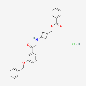 (3-((2-(3-(Benzyloxy)phenyl)-2-oxoethyl)amino)cyclobutyl)methyl benzoate hcl