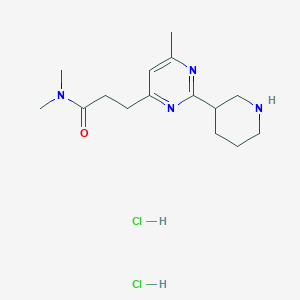 molecular formula C15H26Cl2N4O B1402566 N,N-Dimethyl-3-(6-methyl-2-piperidin-3-yl-pyrimidin-4-yl)-propionamide dihydrochloride CAS No. 1361111-37-6